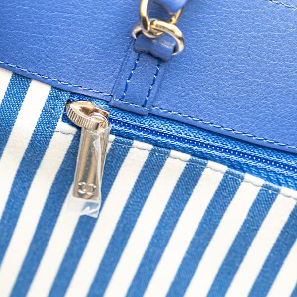 Pre-owned Chanel Chevron Calfskin Coco Envelope Shoulder Bag Blue