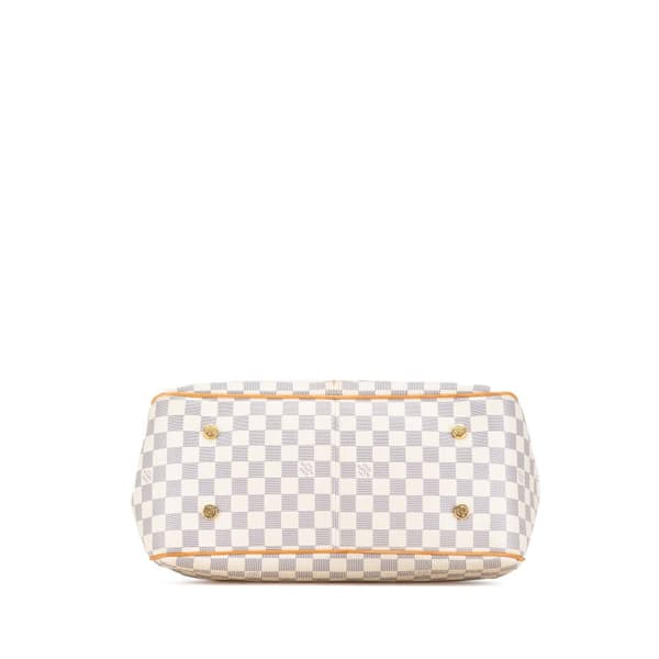 Pre-owned Louis Vuitton Damier Azur Figheri GM White