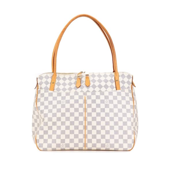 Pre-owned Louis Vuitton Damier Azur Figheri GM White