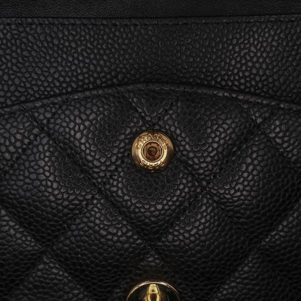 Pre-owned Chanel Medium Classic Caviar Double Flap Black