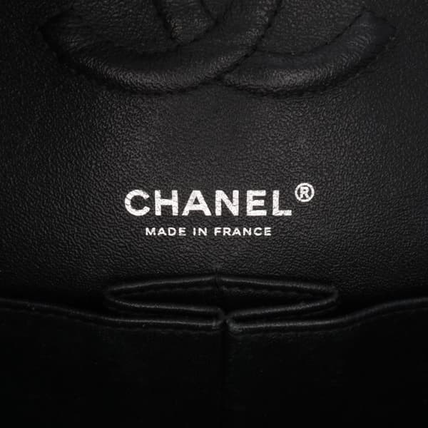 Pre-owned Chanel Medium Classic Chevron Patent Double Flap Black