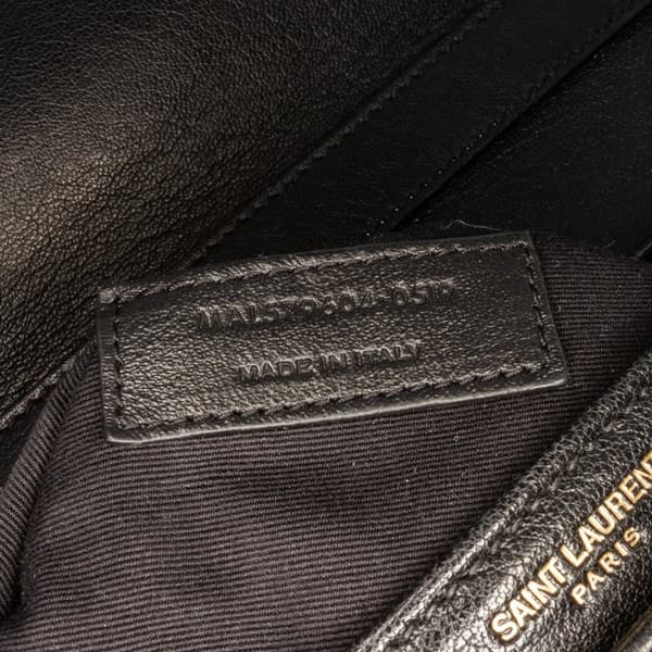 Pre-owned Saint Laurent Large Quilted Lambskin Becky Chain Shoulder Bag Black