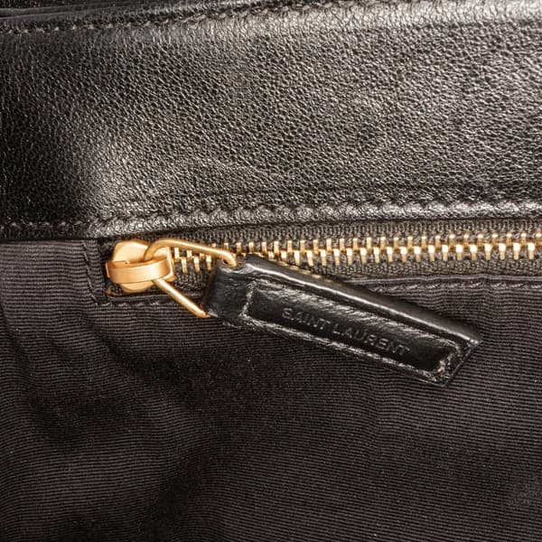 Pre-owned Saint Laurent Large Quilted Lambskin Becky Chain Shoulder Bag Black