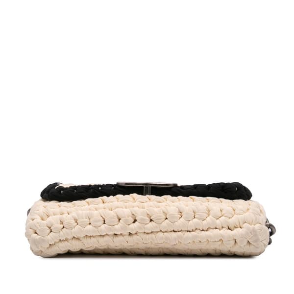 Pre-owned Chanel Neoprene Fancy Crochet Flap White