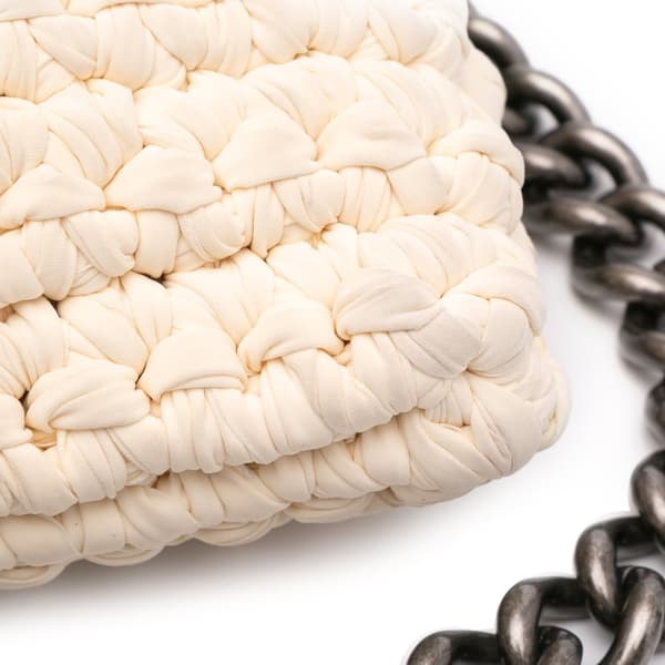 Pre-owned Chanel Neoprene Fancy Crochet Flap White