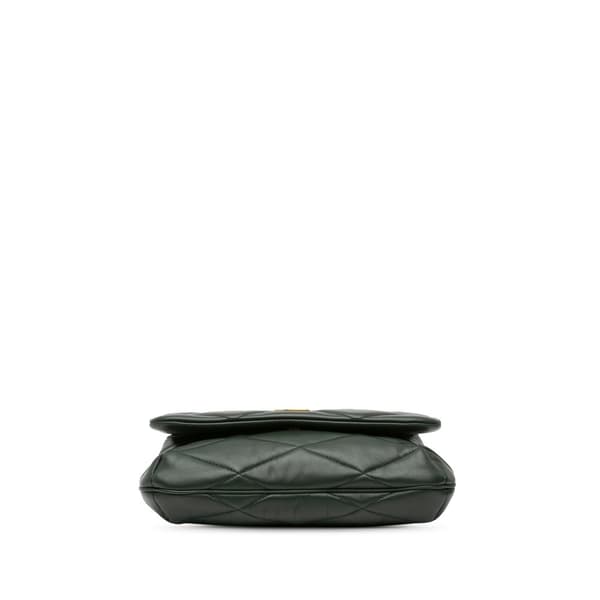 Pre-owned Saint Laurent Quilted Lambskin Le 57 Diamond Shoulder Bag Green