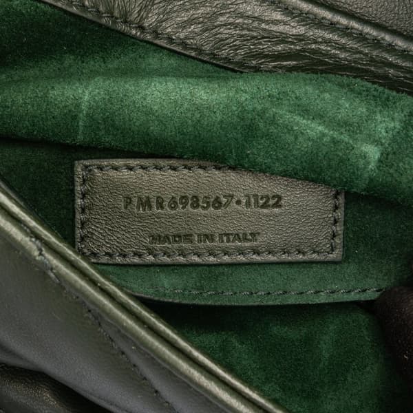 Pre-owned Saint Laurent Quilted Lambskin Le 57 Diamond Shoulder Bag Green