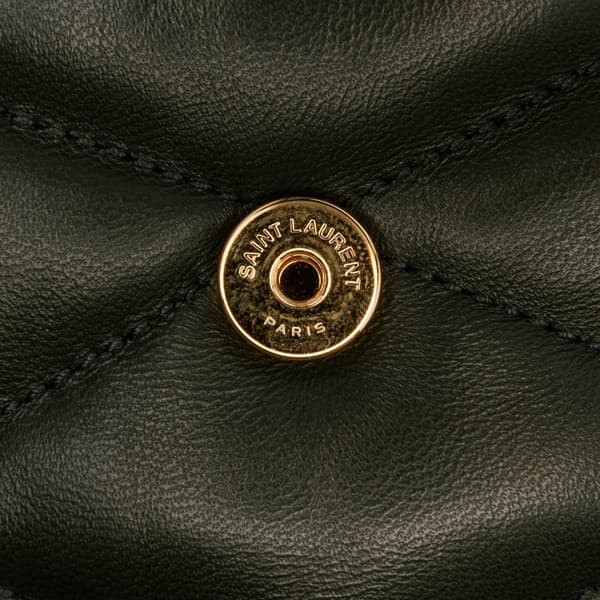 Pre-owned Saint Laurent Quilted Lambskin Le 57 Diamond Shoulder Bag Green