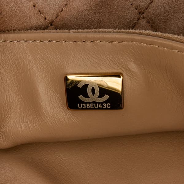 Pre-owned Chanel Mini Quilted Velvet Precious Buttons Chain Flap Brown