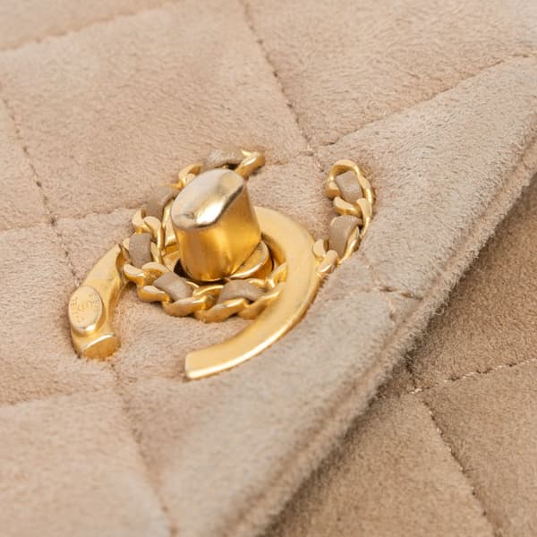 Pre-owned Chanel Mini Quilted Velvet Precious Buttons Chain Flap Brown