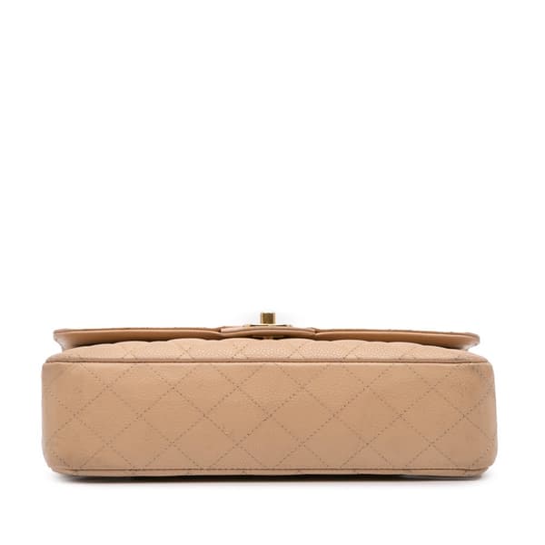 Pre-owned Chanel Medium Classic Caviar Double Flap Brown