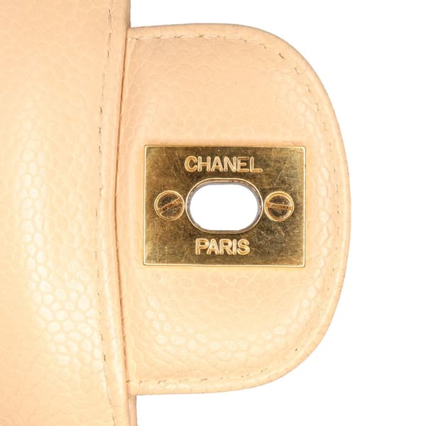 Pre-owned Chanel Medium Classic Caviar Double Flap Brown
