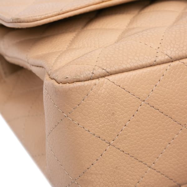 Pre-owned Chanel Medium Classic Caviar Double Flap Brown