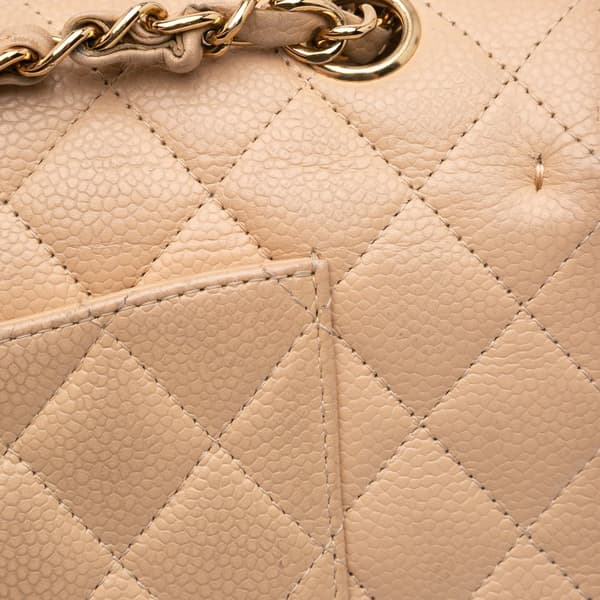 Pre-owned Chanel Medium Classic Caviar Double Flap Brown