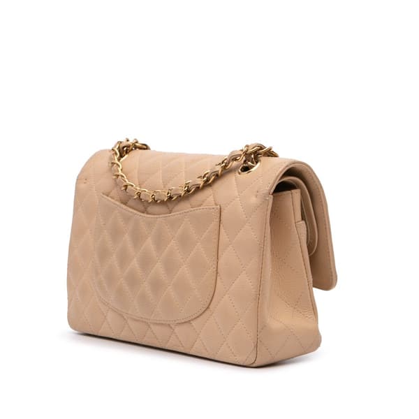 Pre-owned Chanel Medium Classic Caviar Double Flap Brown