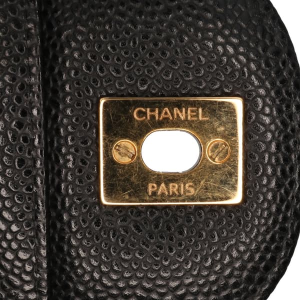 Pre-owned Chanel Jumbo Classic Caviar Double Flap Black