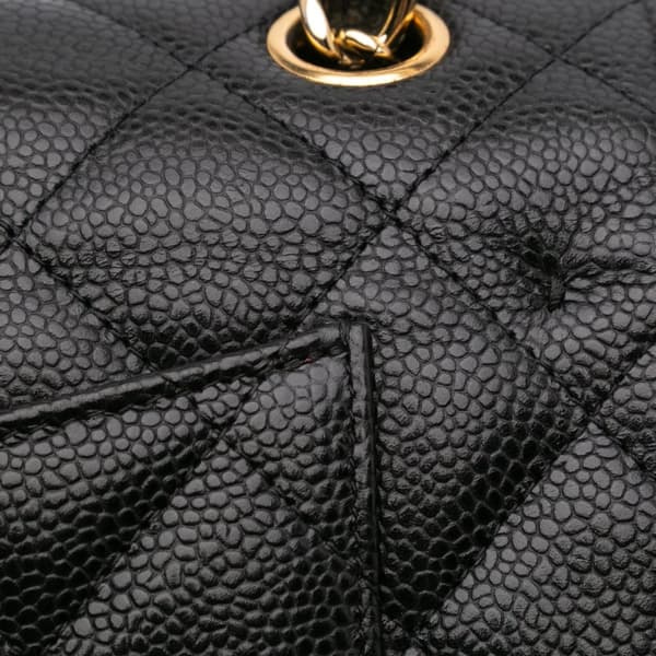 Pre-owned Chanel Jumbo Classic Caviar Double Flap Black