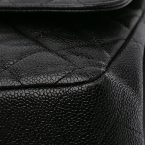 Pre-owned Chanel Jumbo Classic Caviar Double Flap Black