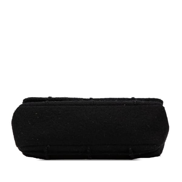 Pre-owned Chanel Jumbo Reissue 2.55 Choco Bar Wool Felt Identification Flap Black