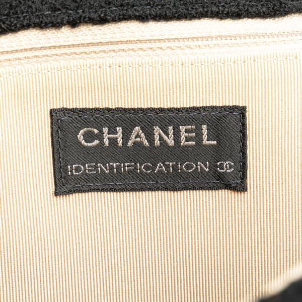 Pre-owned Chanel Jumbo Reissue 2.55 Choco Bar Wool Felt Identification Flap Black