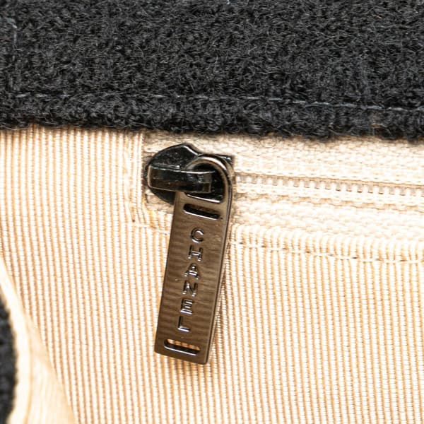 Pre-owned Chanel Jumbo Reissue 2.55 Choco Bar Wool Felt Identification Flap Black