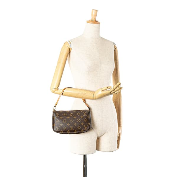 Pre-owned Louis Vuitton Monogram Pochette Accessoires Brown