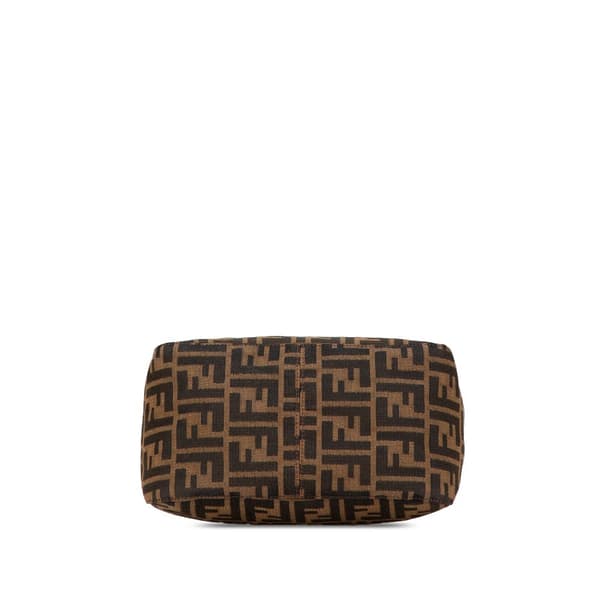 Pre-owned Fendi Zucca Canvas Double Flap Shoulder Bag Brown