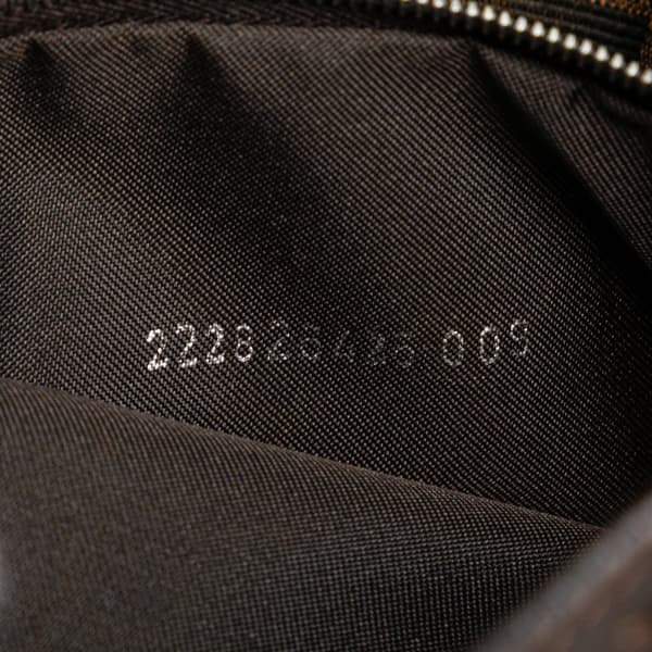 Pre-owned Fendi Zucca Canvas Double Flap Shoulder Bag Brown