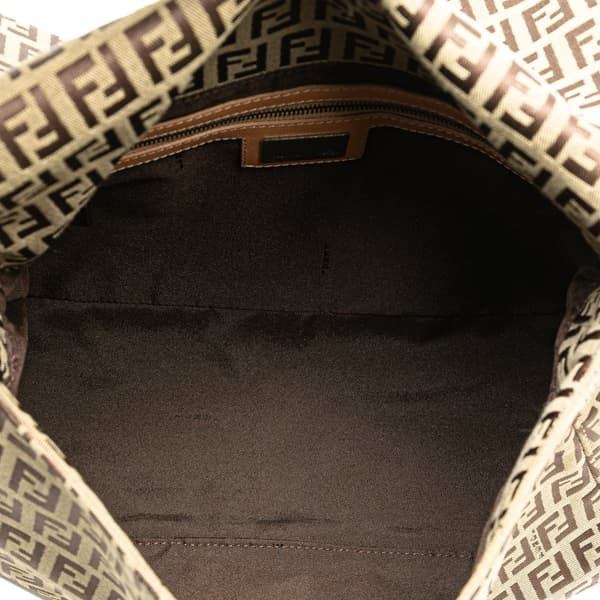 Pre-owned Fendi Zucchino Canvas Mamma Forever Brown