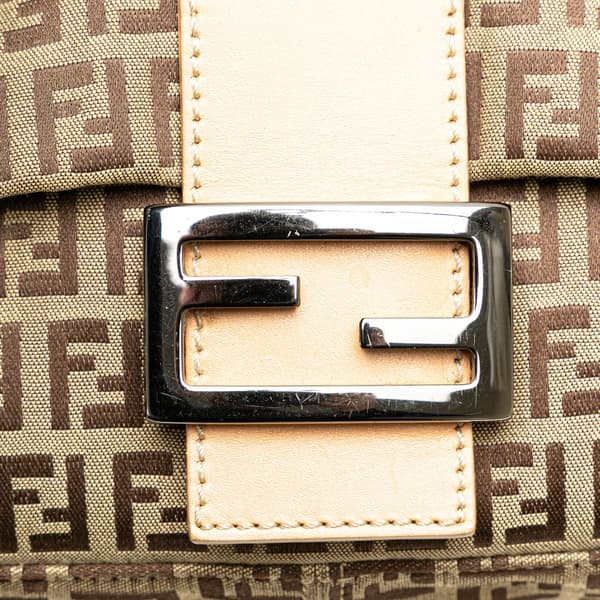 Pre-owned Fendi Zucchino Canvas Mamma Forever Brown