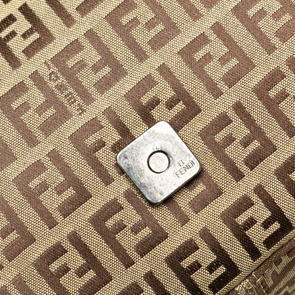 Pre-owned Fendi Zucchino Canvas Mamma Forever Brown