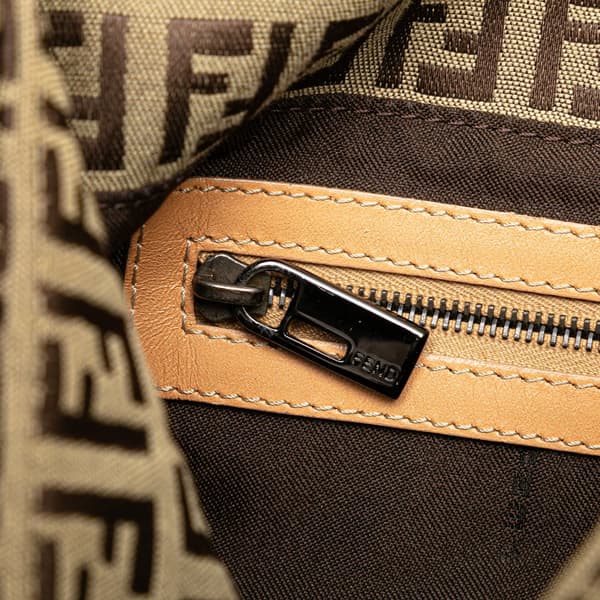 Pre-owned Fendi Zucchino Canvas Mamma Forever Brown