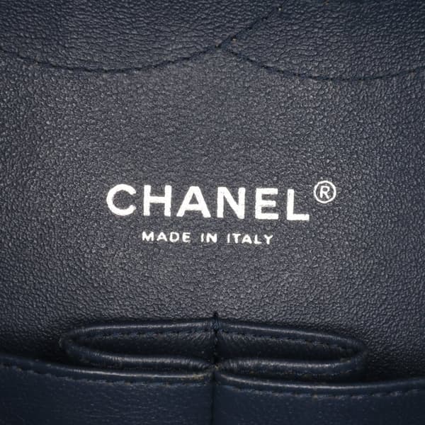 Pre-owned Chanel Jumbo Classic Chevron Patent Double Flap Blue