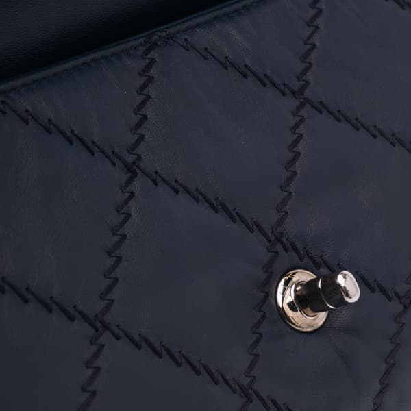Pre-owned Chanel Large Quilted Lambskin Ultimate Stitch Flap Blue