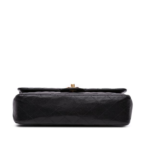 Pre-owned Chanel Medium Classic Caviar Double Flap Black