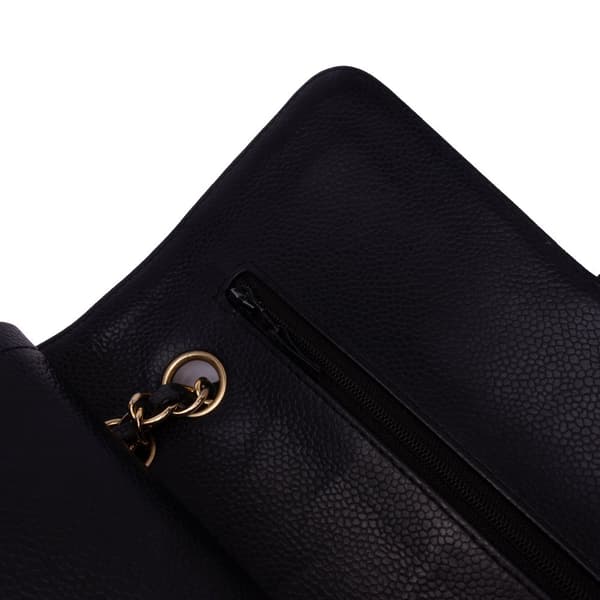 Pre-owned Chanel Medium Classic Caviar Double Flap Black