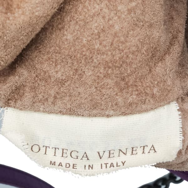 Pre-owned Bottega Veneta Small Madras Goatskin Intrecciato Shoulder Bag Purple
