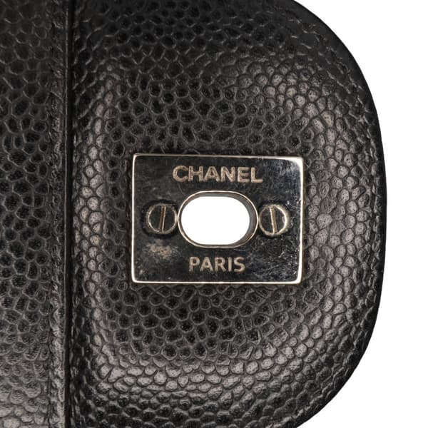 Pre-owned Chanel Jumbo Classic Caviar Double Flap Black