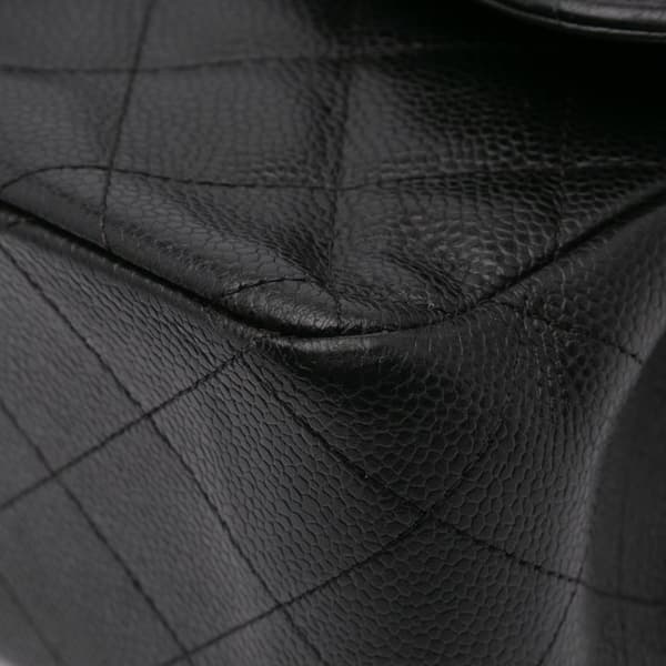 Pre-owned Chanel Jumbo Classic Caviar Double Flap Black