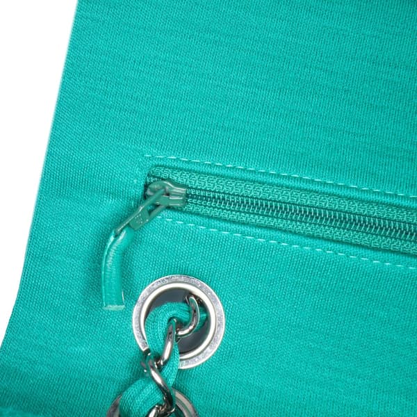 Pre-owned Chanel Medium Classic Jersey Double Flap Green