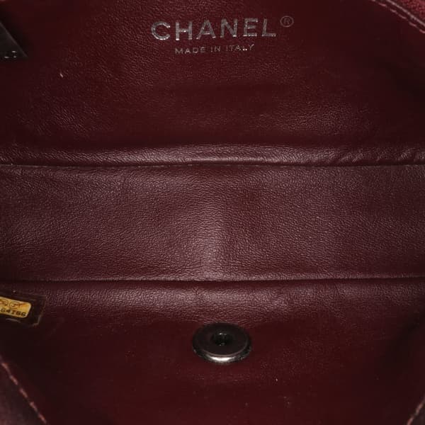 Pre-owned Chanel Washed Lambskin Studded Metal Beauty Flap Red