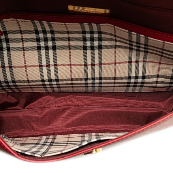 Pre-owned Burberry Leather Shoulder Bag Red