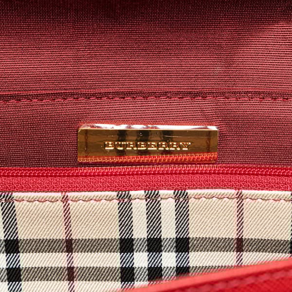 Pre-owned Burberry Leather Shoulder Bag Red