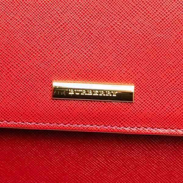 Pre-owned Burberry Leather Shoulder Bag Red
