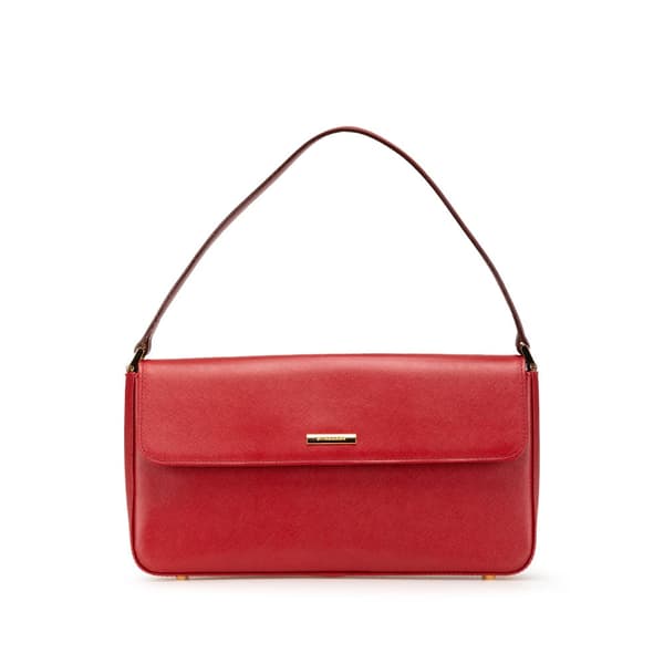 Pre-owned Burberry Leather Shoulder Bag Red