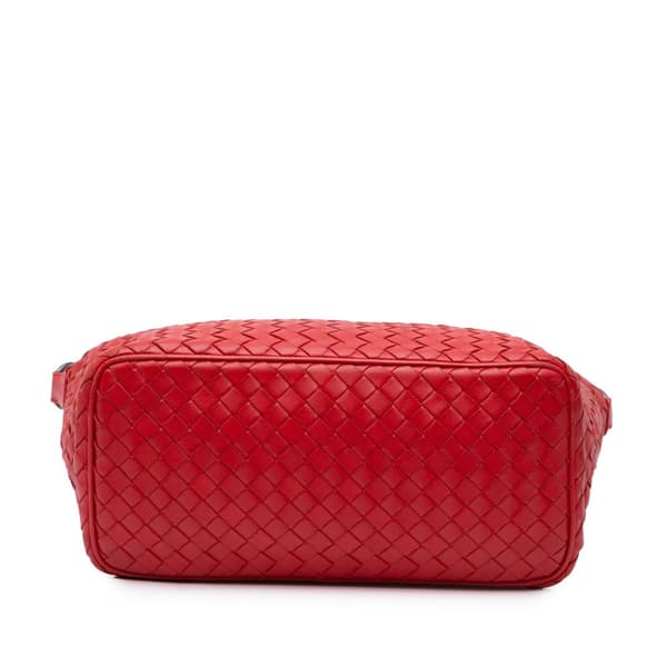 Pre-owned Bottega Veneta Nappa Intrecciato Shoulder Bag Red
