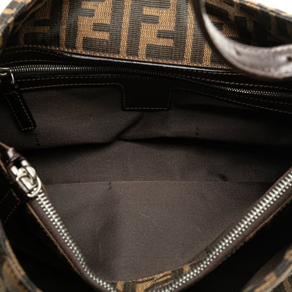 Pre-owned Fendi Zucca Canvas Shoulder Bag Brown