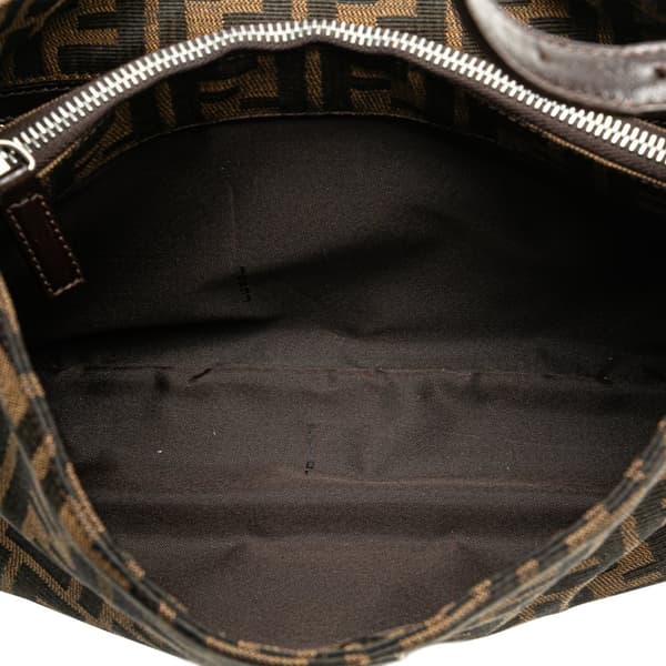 Pre-owned Fendi Zucca Canvas Shoulder Bag Brown