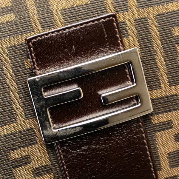 Pre-owned Fendi Zucca Canvas Shoulder Bag Brown