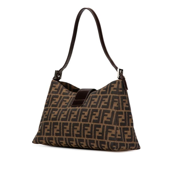 Pre-owned Fendi Zucca Canvas Shoulder Bag Brown
